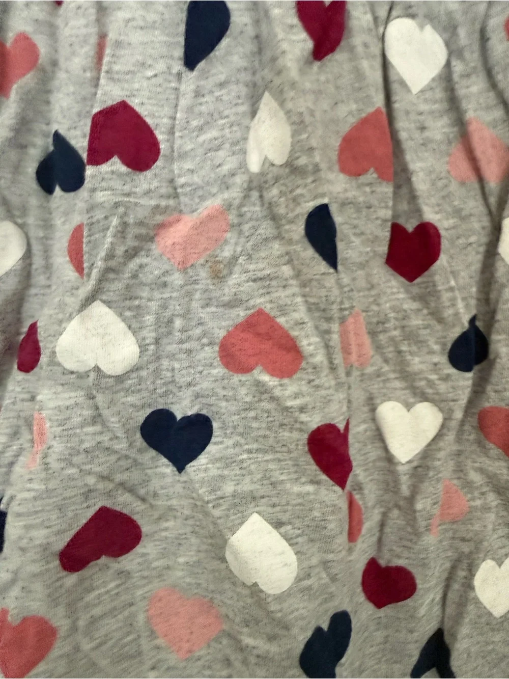 Carter's Grey Heart-Print Long Sleeve Dress with Pink, Navy & White Hearts